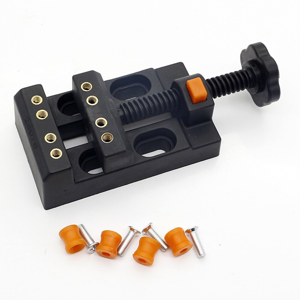8 Holes Adjustable Table Vice Carved DIY Mini Woodworking Flat Pliers Clamp Quick Opening Clip Tool Drilling Multipurpose Fixed