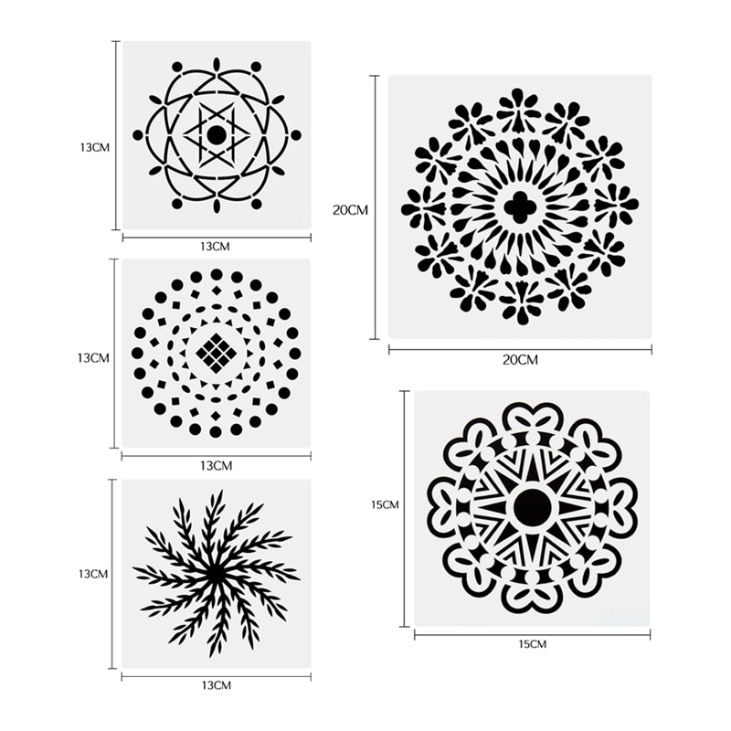 Mandala puntillo herramientas de pintura rocas de Mandala pintura salpican plantilla punto Mandala uñas Rock tela DIY arte de la pared