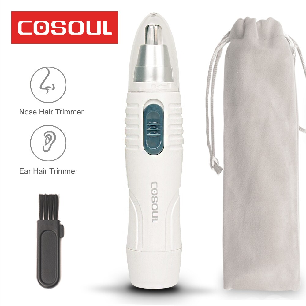 Elektrische Neus Tondeuse Mini Draagbare Oor Trimmer Voor Mannen Neus Haar Scheerapparaat Waterdicht Veilig Cleaner Tool Scheermes Mannen: Fashion White