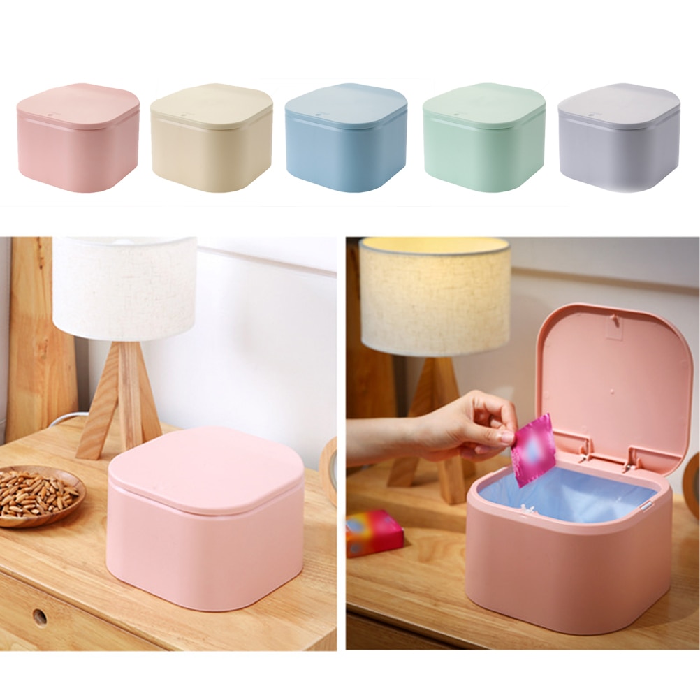 Push Type Leuke Mini Afvalbak Home Office Badkamer Prullenbak Desktop Vuilnis Doos Tafel Vuilnisbak Diversen Bins