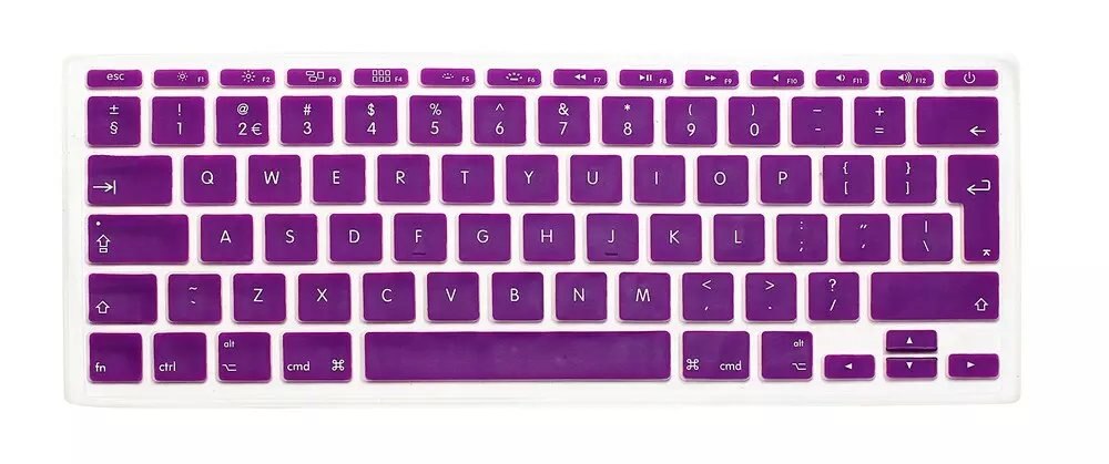 English UK EU Silicone Keyboard Cover For Apple Mac MacBook Air 11 11.6&quot; A1370 A1465 Model Euro/ISO Layout Protective Film: Purple