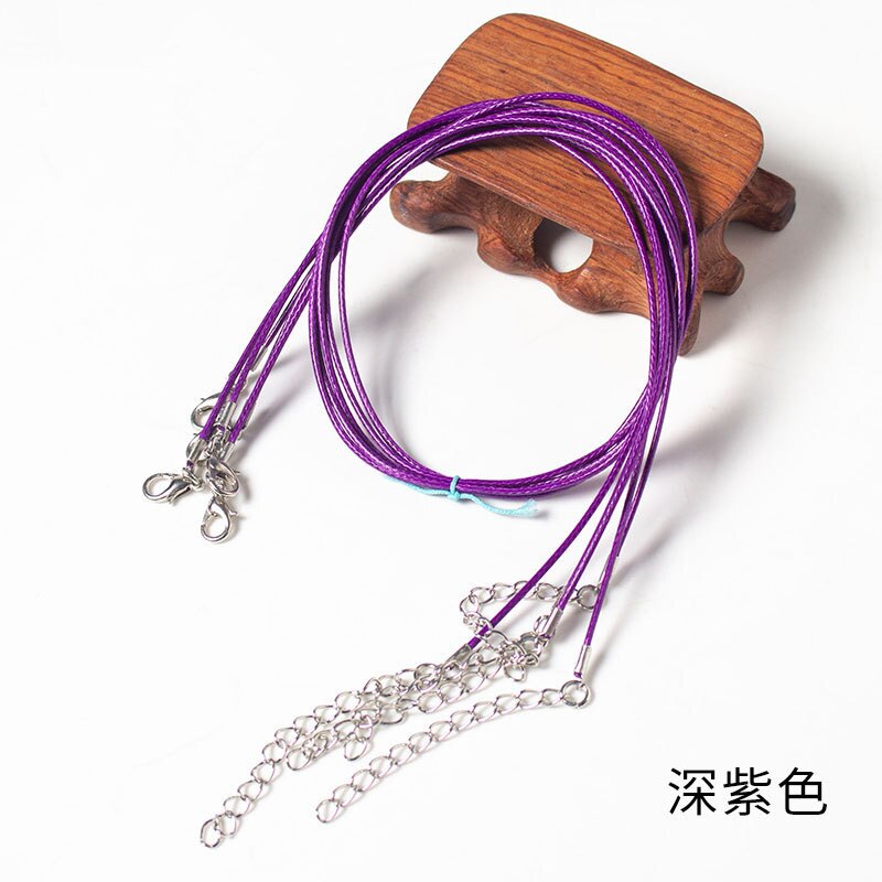 10/20/50 Uds. Colgante de collar de cordón de cadena de cuerda de hilo encerado de cuero colorido para manualidades de joyería de cuerda con cierre de langosta hecho a mano: S / Multicolor