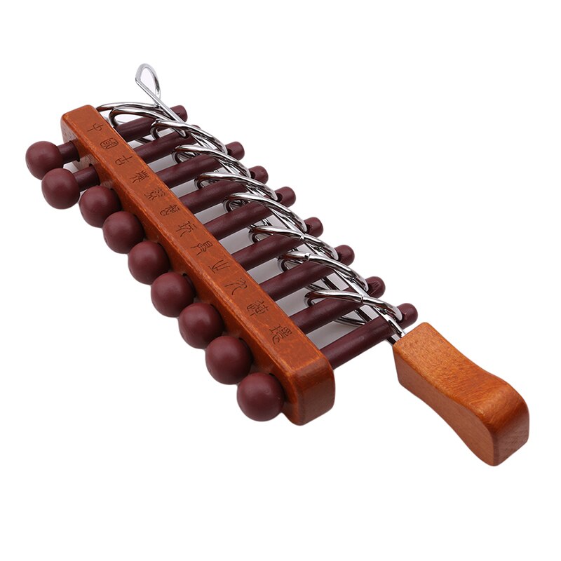 Wooden Chinese 9 Linked Rings Puzzle Educational Toys Brain Teaser Brain Game