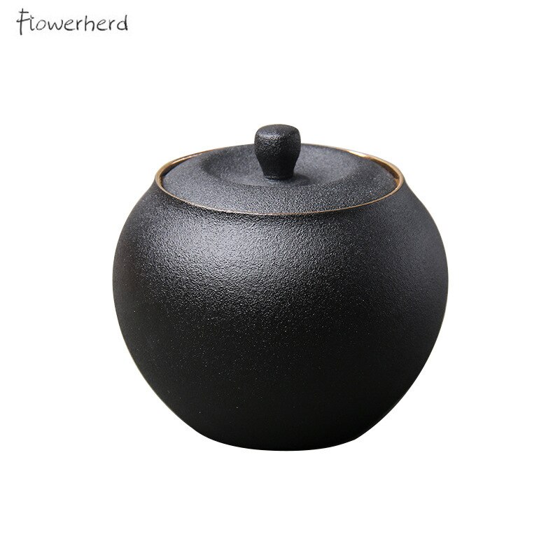 Ceramic Tea Caddy Teaware Sealed Pot Coarse Pottery Portable Pu'er Green Tea Container Tea Organizer Tea Tins Tea Storage