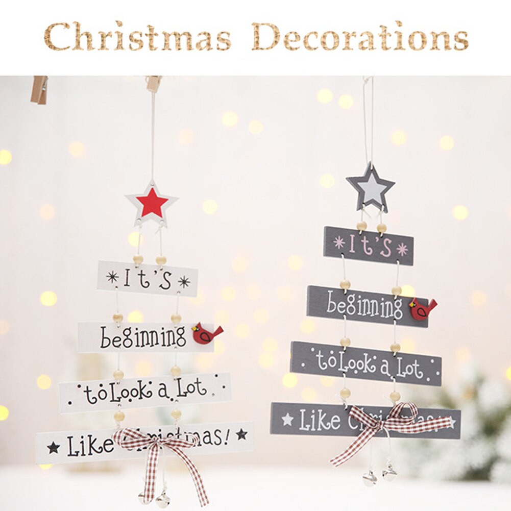 Natuurlijke kerst liefde eland ster hout knutsel kerstboom riem kerstversiering feest hangende kraal