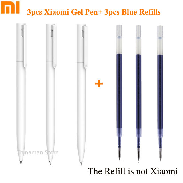 Oryginalny długopis Xiaomi robić pisania gładkie światło Mijia naciśnij rdzeń wymiana wkładu niebieski czerwony czarny 0.5mm biznesowy długopis kulkowy: Różowy