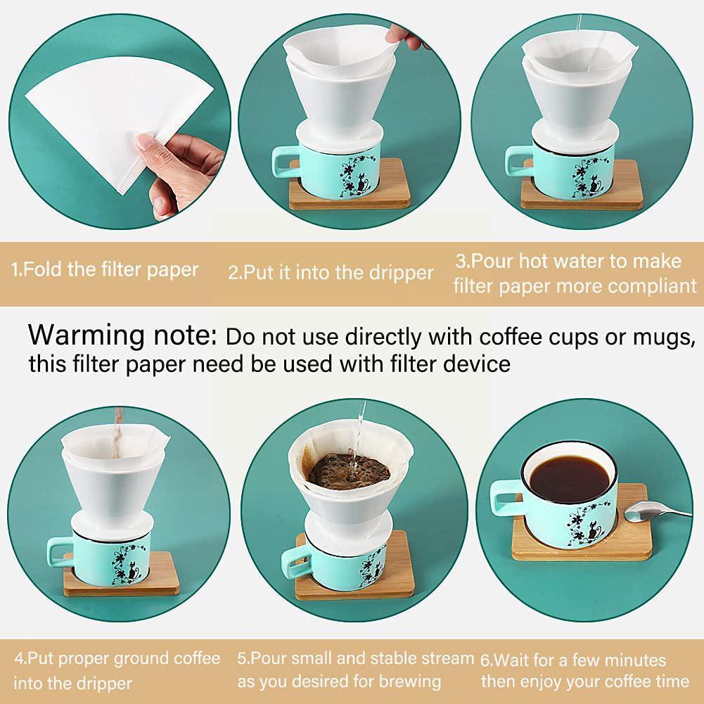 Coffee Pot Filter Paper V60 By Hand Drip Cup 50pcs Machine Fan Filter American V-shaped Coffee K7m7