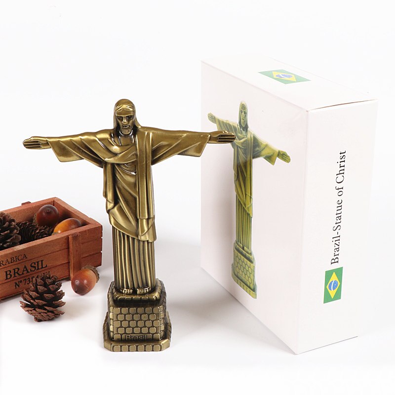 Bronze Christ the Redeemer Statue, Christian cross, Famous Building Architecture Landmark Home Decor-Brazil-Statue of Christ