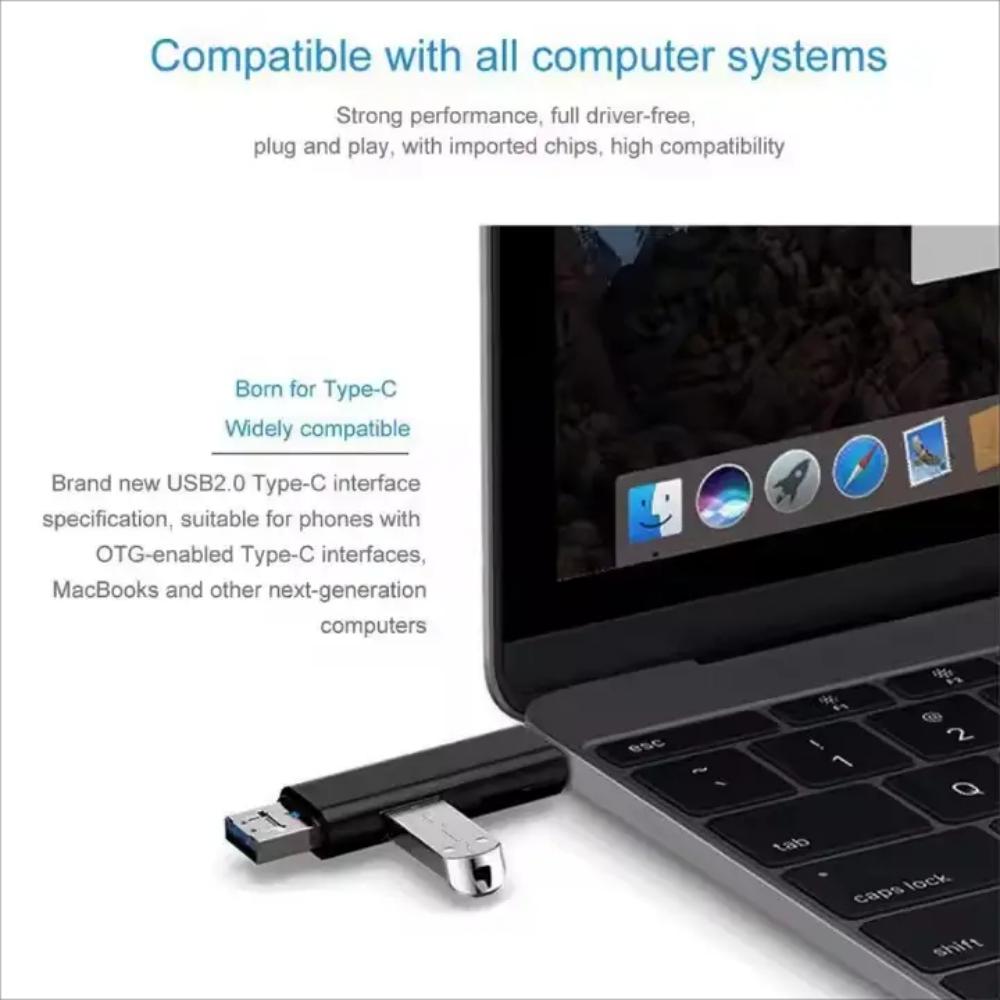 Nowy wielofunkcyjny czytnik kart pamięci USB 2.0 typu C USB Micro USB SD TF 5 w 1 dla komputerów z systemem Android Adapter OTG typu C