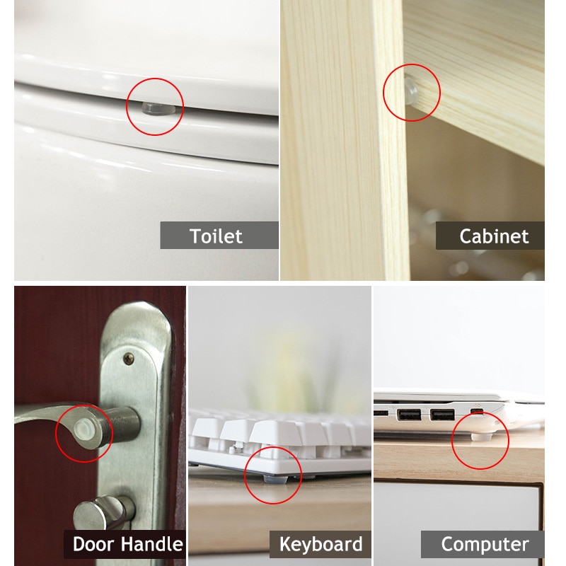 Door Stopper Silicon Rubber Kitchen 5MM Thickness 11x5MM Cabinet Self Adhesive Stop Damper Buffer Pad Furniture Hardware