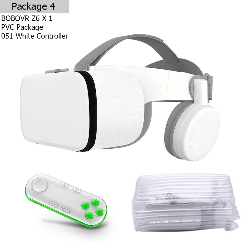 BOBOVR Z6 Virtual Reality Helmet Mobile 3D Glasses Google Cardboard VR Headset for 4.7-6.2 Inch Cell Phone: Z6 PVC with 051W