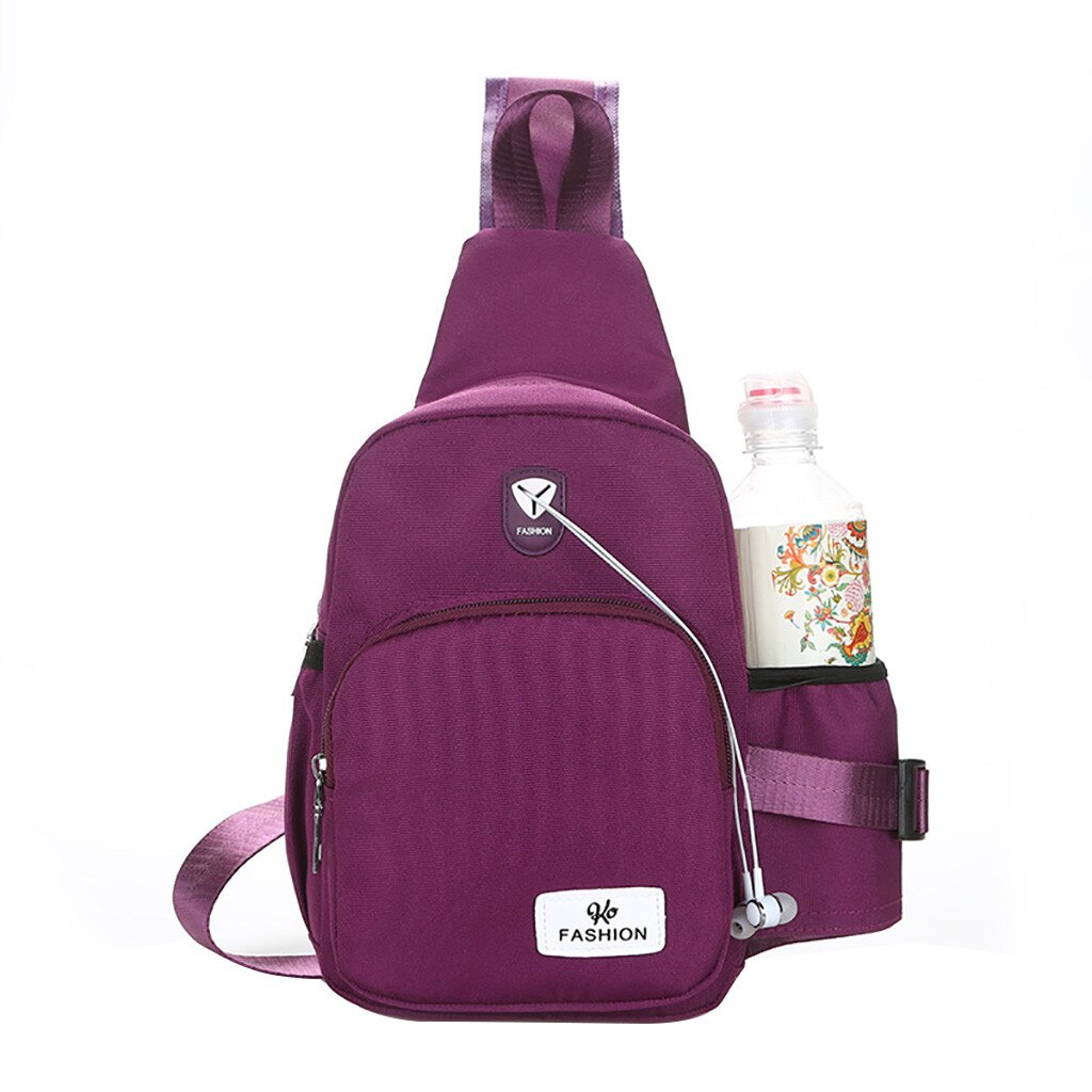 2019 novo multifuncional crossbody saco para as mulheres anti-roubo ombro mensageiro sacos masculino à prova dwaterproof água curto saco de compras pacote: ROXO
