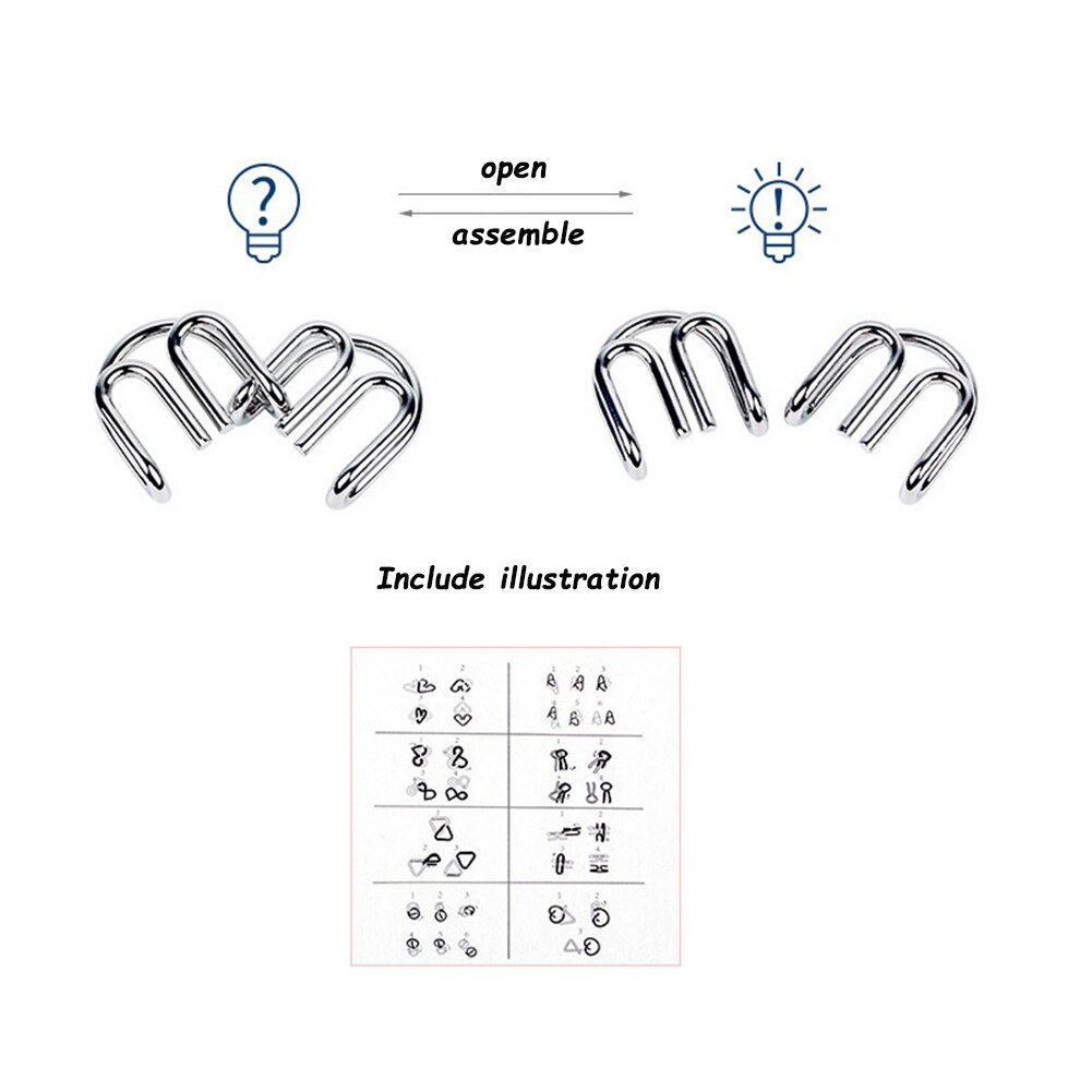 Nine-link toy intelligent brain storm adult children metal puzzle ring solution children's educational toy iq game for adults