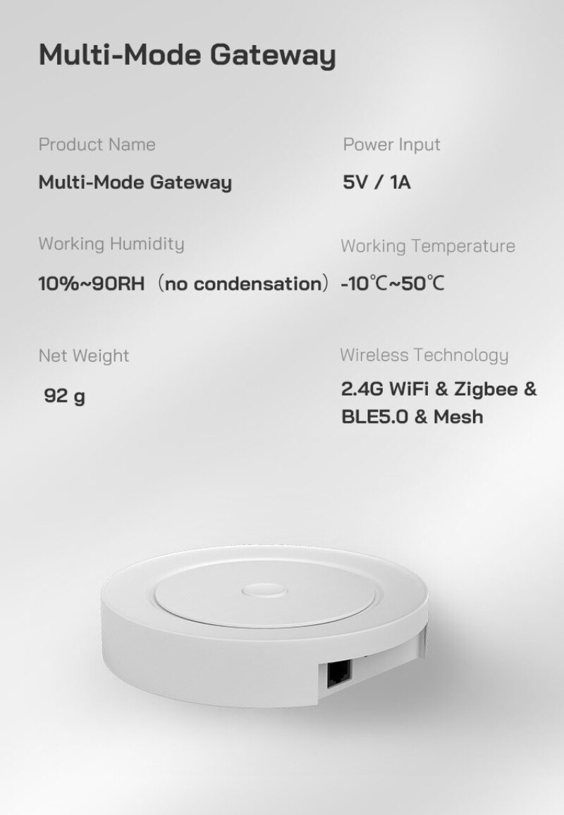 Smart Home ZigBee Bluetooth mesh 3 in 1 Gateway Hub Multi Mode Gateway Remote Voice Control Work With Alexa Google Home