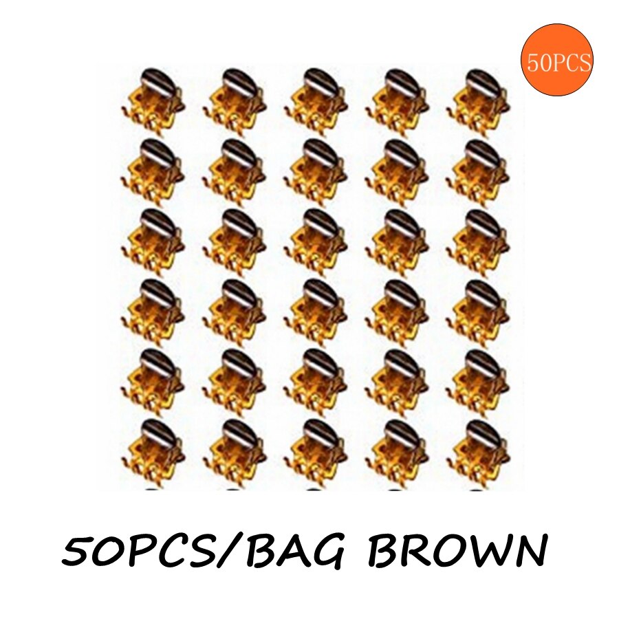 100 stuks 1.5cm/1cm zwart/bruin/transparante mini haarklemmen plastic klemmen klemmen kleine kaak voor meisjes en vrouwen, acc 101: Acc 101-50 stuks bruin / 1cm(0.39 inch)