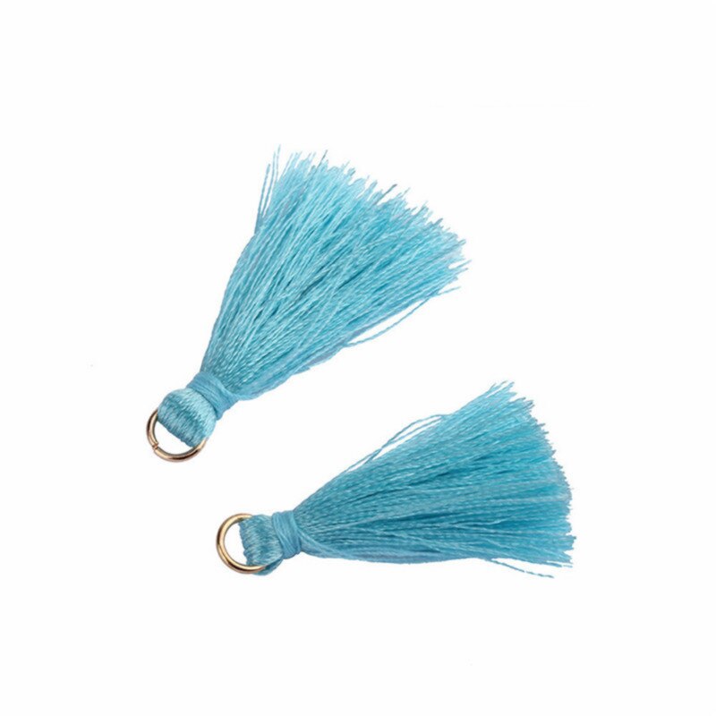 Anneau suspendu gland frange pendentif | 100 pièces, bricolage, petits glands garniture vêtements rideau décoratif boucles d'oreilles composants de bijoux: Light blue tasslas