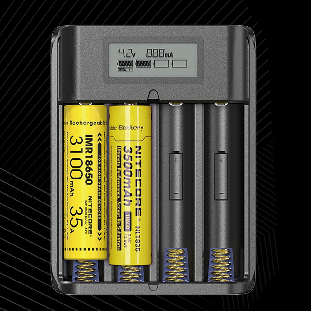 NITECORE F4 FlexBank 2 in 1 Outdoor Power Bank 4Bay USB Charger Outdoor Travel Power Adapter Smart Li-ion IMR 18650 Battery