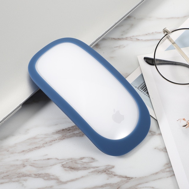 Voor Apple Muis Beschermhoes Magic/Mouse1/2 Generatie Draadloze Bluetooth Siliconen Beschermende Shell Anti Anti-Kras: Blauw