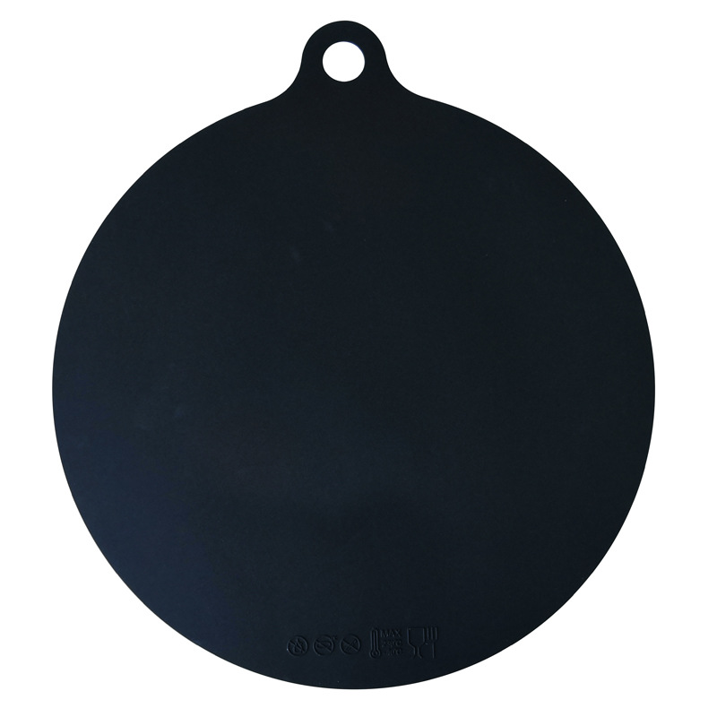 22cm Soft Non-Stick Round Microwave Mat Fryer pad Resistant Silicone Baking Pad Induction cooker mat Table Mate Pastry Tray: black