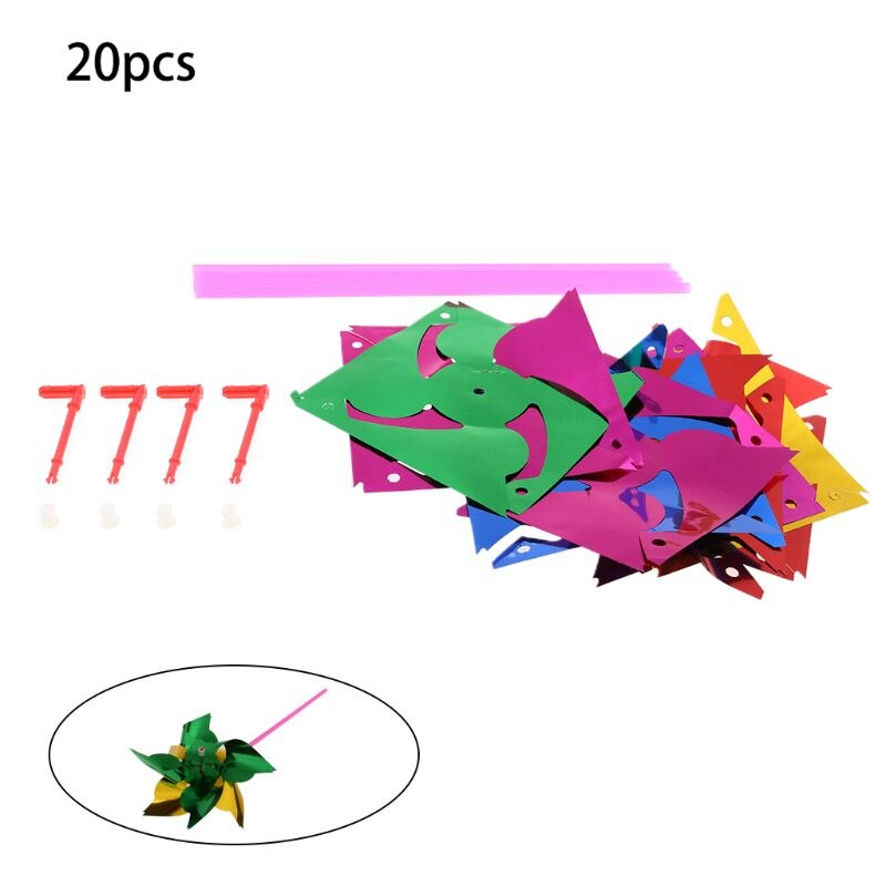Molinete de césped, molinillo de molinete de , molinete de arco iris DIY, conjunto de molinillos para césped y jardín de decoración, 20 piezas de juguete para para niños y niñas