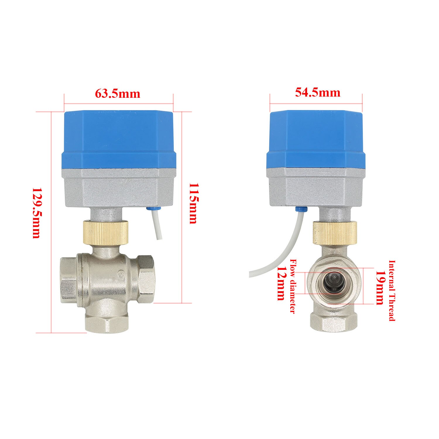 Tipo L-3 gareggiare Valvola motorizzata Elettrica da 1/2 pollici Valvola a Sfera in Acciaio Inox Motorizzato valvole Valvola Elettrica 12v DN15