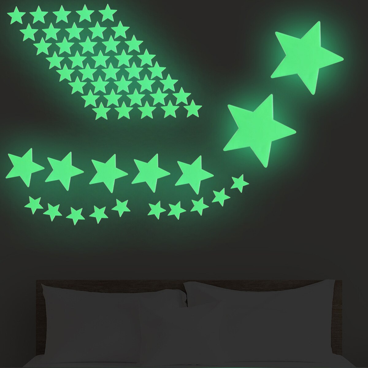 Glødende i mørke stjerner planeter fluorescerende wallstickers glødende loftsmærkater velegnet til dekoration stue soveværelser
