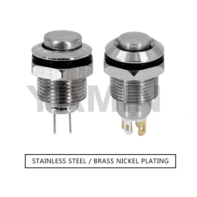 10mm Metal Push Button Switch Momentary Reset / Latching Lock Waterproof One Normally Open Ultra Small Miniature High Head