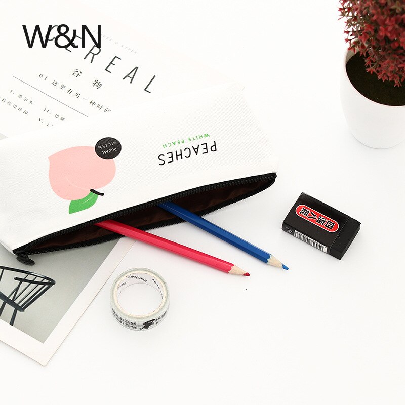 Wave Point Grid Girls Student Pencil Case School Pencil Case for Girl Boys Stationery Canvas Black Pencil Bag Box estojo escolar