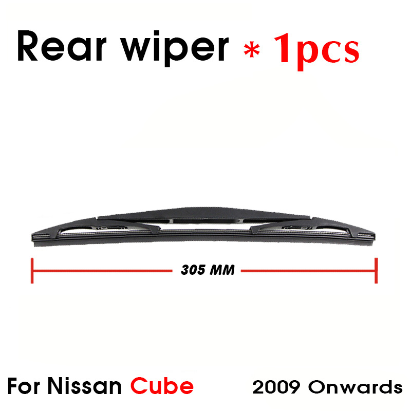 Car Wiper Blade Rear Back Window Windscreen Windshield Wipers For Nissan Cube Hatchback 305 mm Onwards Auto Accessories: Red