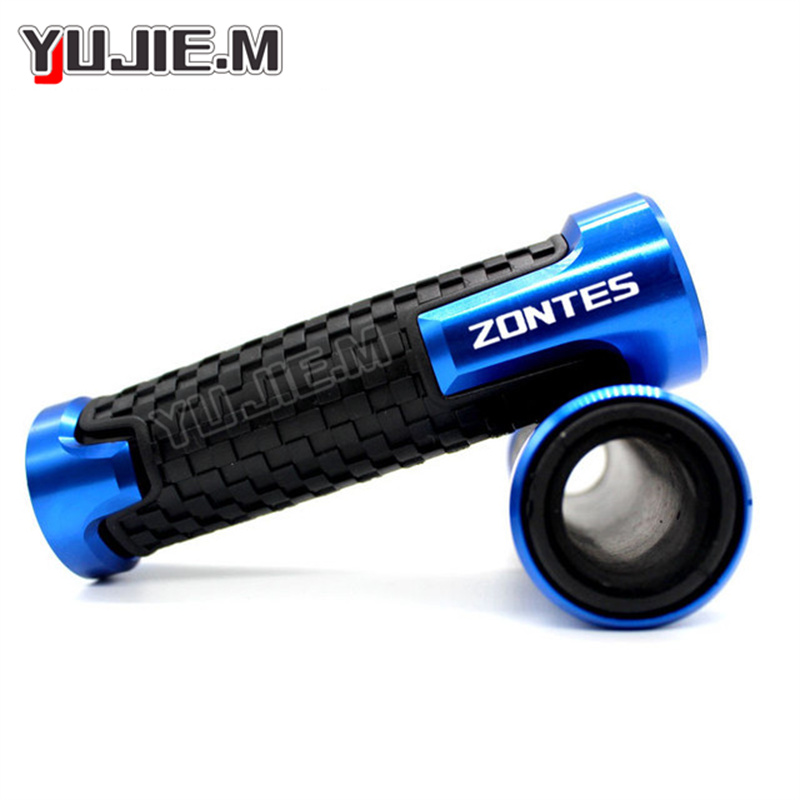 Per Zontes 310X 310T 310V 310R ZT310 accessori moto manopole CNC in alluminio maniglia tappo terminale per Zontes ZT250-s/r: Cielo Blu