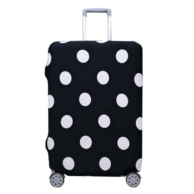 Suitcase Cover High Elastic Stripe Love Heart Shaped Luggage Case Dust Cover For18-32Inch Suitcase Essential Accessories: black white dots / L