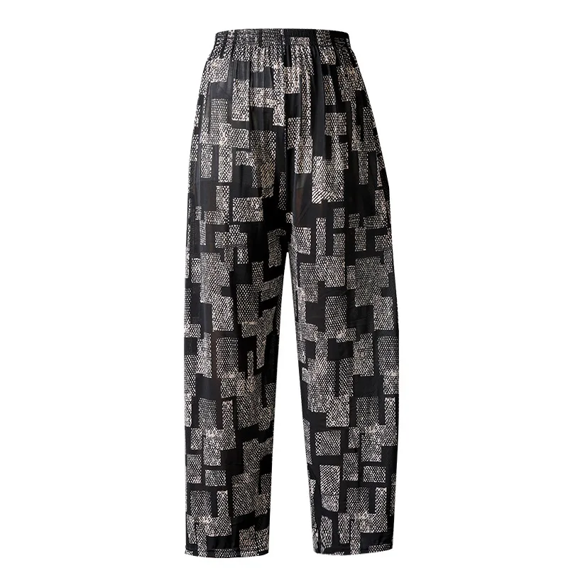 Koele zomer ijszijde bloemenbroek dames muggenbestendig casual thuis met airconditioning negendelige lengte broek