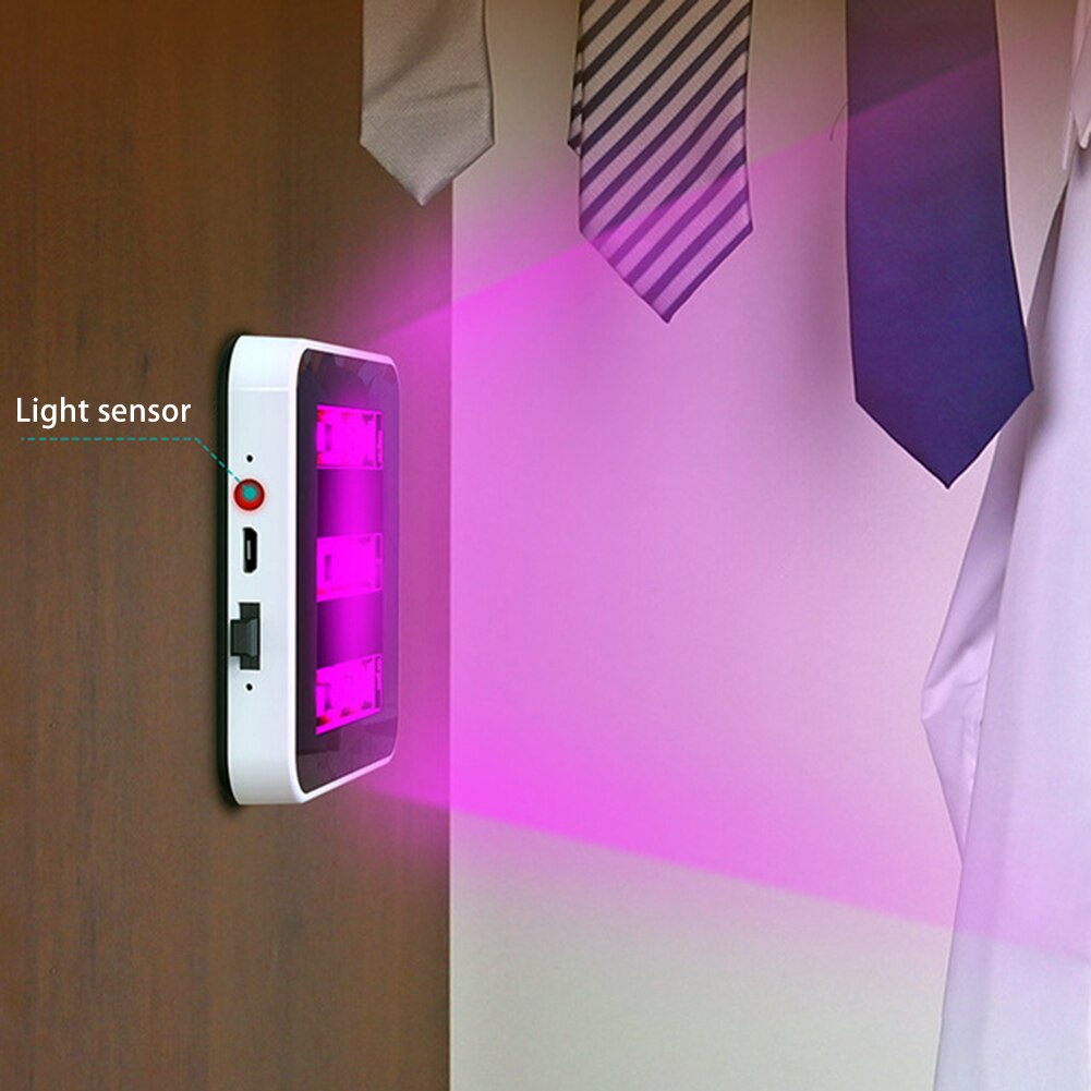 Handheld Disinfection Light Square Panel Ultraviolet Fluorescent Light Mobile Portable Mites Removal Lamp 3W UV for Clothes