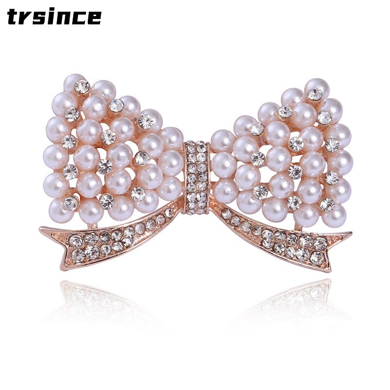 Leuke Mode Parel Boog Broches Kleine Verse Dame Temperament Alle-Wedstrijd Broche Corsage