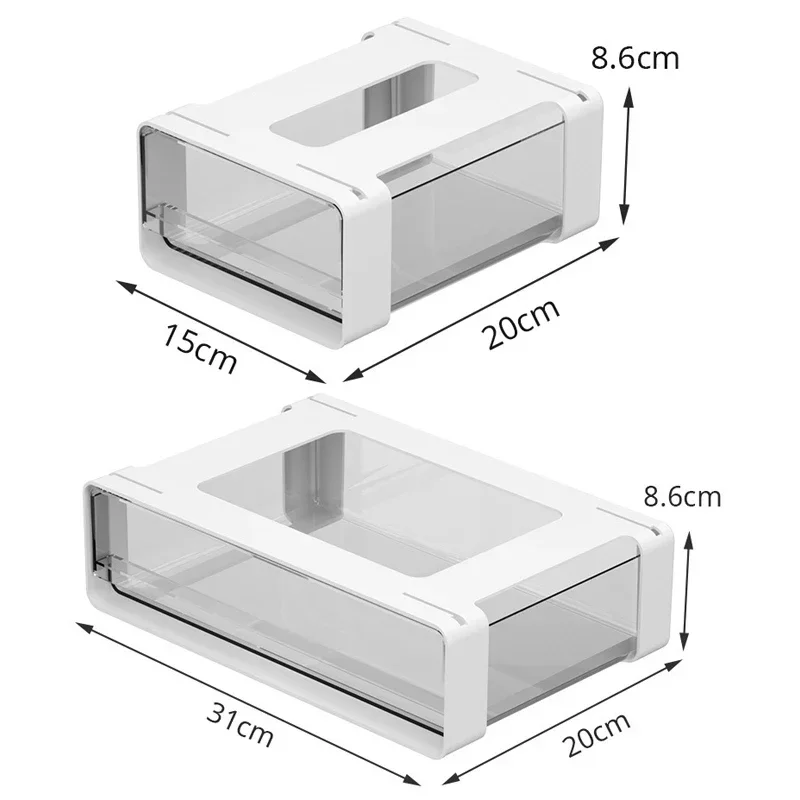 Desk Drawer Under Desk Storage, Slide Out-Drill-On Self-Adhesive Wardrobe Organizer Under Table Drawer for Home Office School