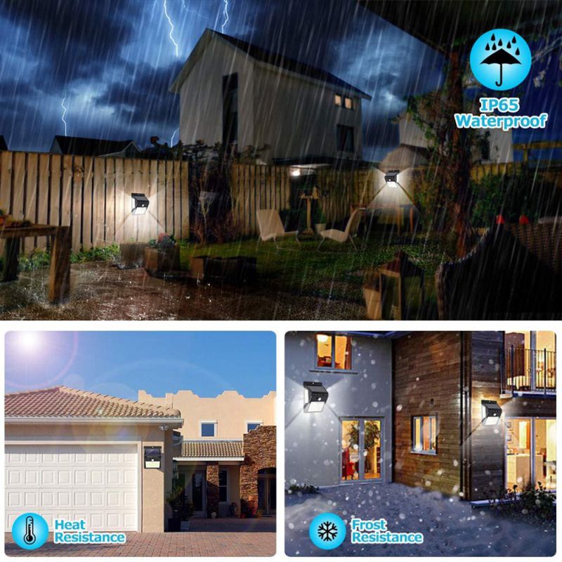 IP65 Waterproof Solar Lights Outdoor 270° Lighting Angle Wireless Outdoor Solar Security Light For Porch Garden Yard Fence