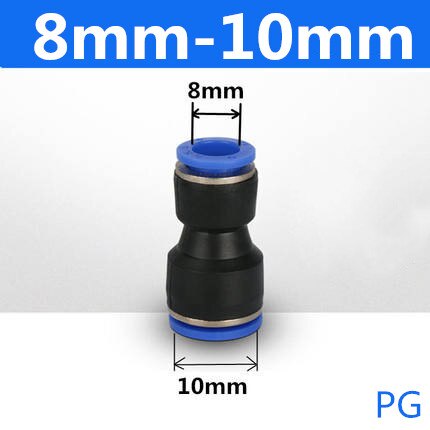 Pneumaattiset liittimet kiinnitys muoviliitin pu  pg 4mm 6mm to 8mm 10mm ilma-vesiletku putki työnnä sisään suorat kaasun pikaliittimet: Pg 8-10