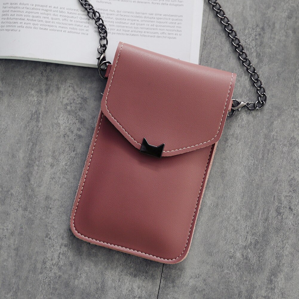 Touch Screen Cell Phone Bag Case Smartphone Wallet PU Leather Shoulder Bag Women HandBag for Iphone X Samsung S10 Huawei P30: H