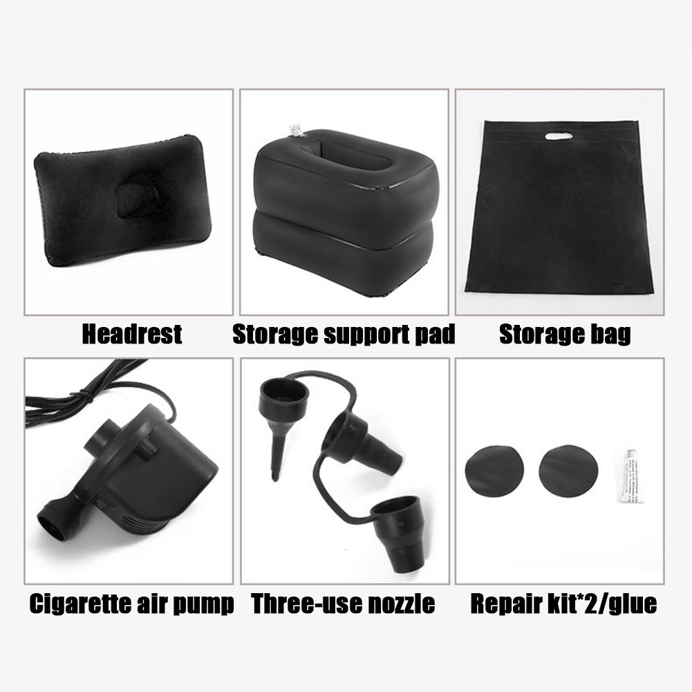 Arrivals Inflatable Cushion Car Headrest Air Bed Car Air Bed With Travel Mattress Flocking Double Protection