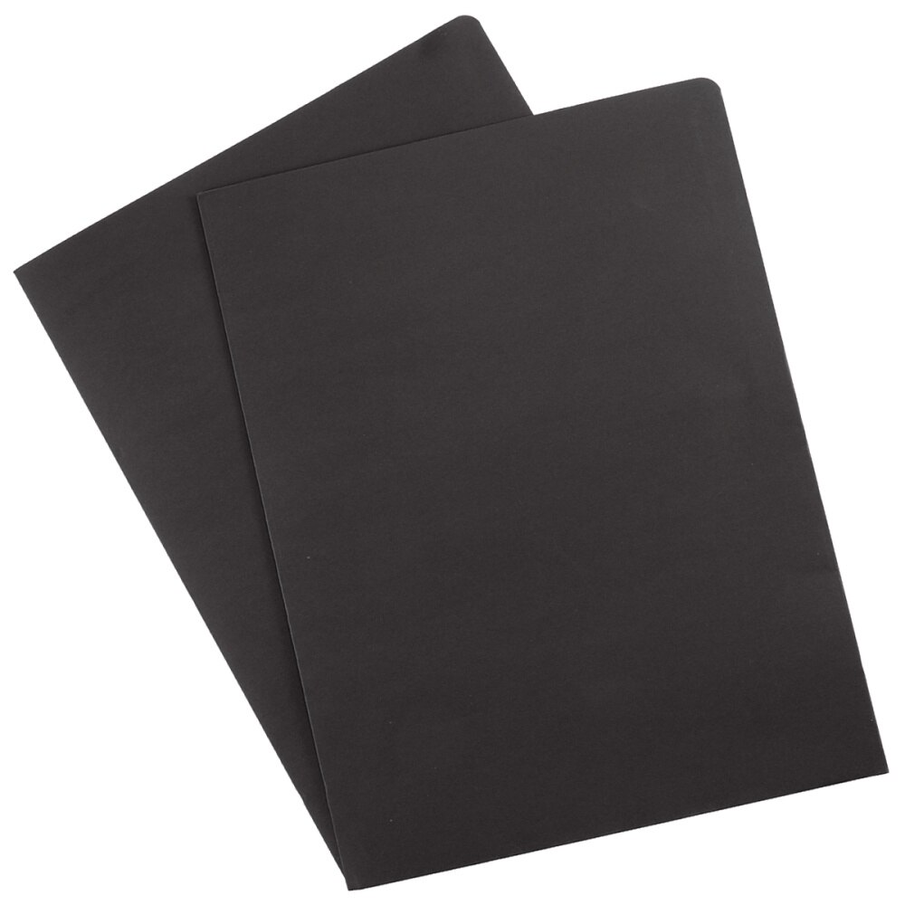 12Pcs A4 2Pockets Kraft Paper File Folder Brown Holder Document Folder Office Project File Presentation Folder (Black)