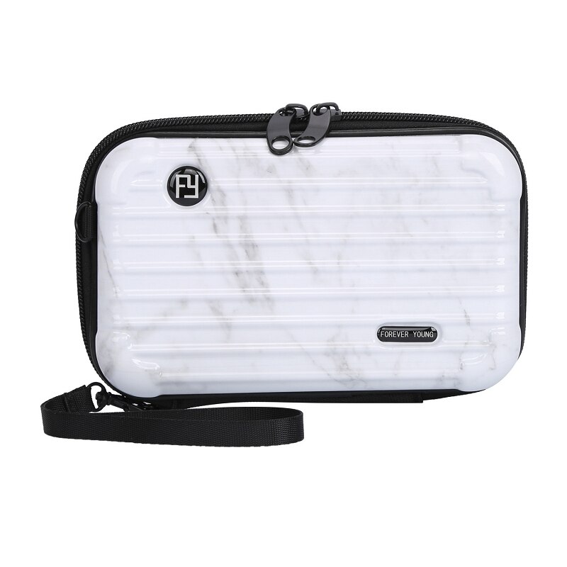 Cosmetische tas voor dames, was- en reistas, zwart, rood, borstzak, diagonaal, koreaans, schattig, handtas met handvat: Wit