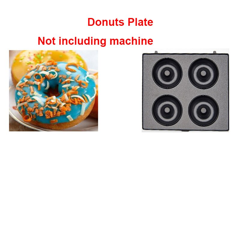 220V 650w Automatic Sandwich breakfast machine Cartoon Bakeware Waffle Maker Non-stick coating Timing Bread machine: Donuts plate