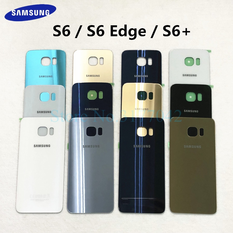 Funda de batería trasera para SAMSUNG Galaxy S6 Edge S6 + S6 Edge Plus G925 G925F G920 G920F G928 funda trasera de vidrio G928F