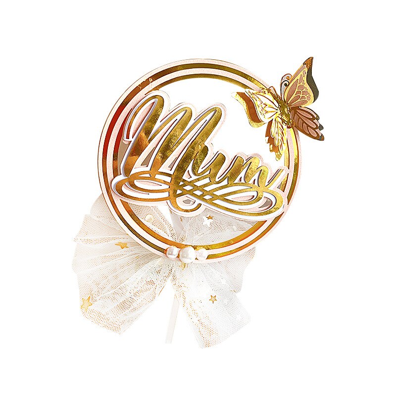 1pc wstążka bukiet kwiaty dzień matki urodziny ciasto włóż kartę narzędzie robić dekoracji ciast po pieczeniu włóż kartę prezent dla mamy kartę: styl 4