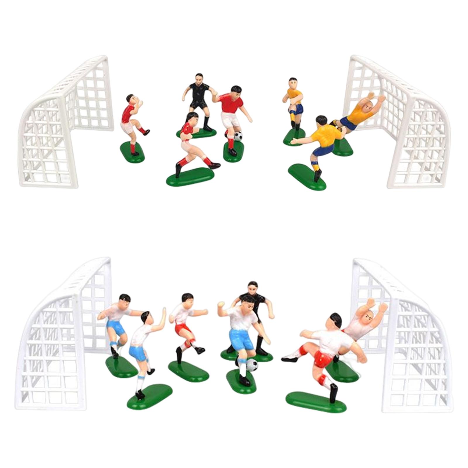 Voetbal Cake Toppers Fittings Benodigdheden Doelpoort DIY Mini Spelers Decoraties voor Kinderen Verjaardag Voetbal Thema Bakken Cupcake