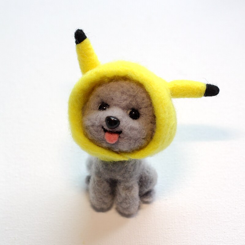 5 farver bamse nålefilt dyr diy craft kit håndlavet sød filtehund shiba inu uldfilt legetøj julefilt til børn: Stil 7