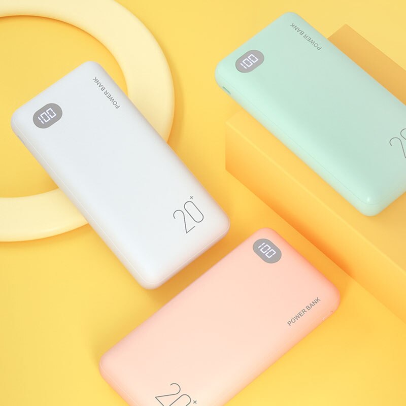 la moda potenza Banca 20000mAh caricabatterie portatile esterno Powerbank 2.1A caricabatterie per telefono con Schermo a portato a ricarica rapida per smartphone