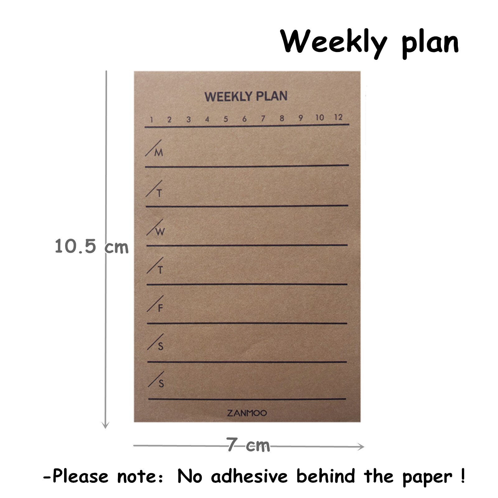 Bloc-notes avec calendrier quotidien, 50 feuilles, carnet de notes avec listes de choses à faire, notes, Plan horaire, avec retard, papeterie