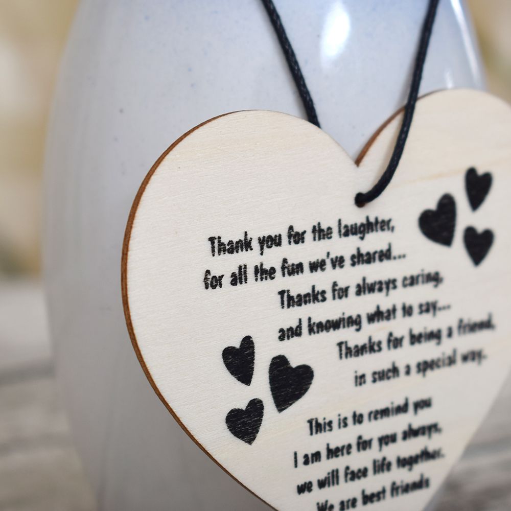 'Thanks for Being a Friend' Heart Plaque/Sign Best Friendship Decoration