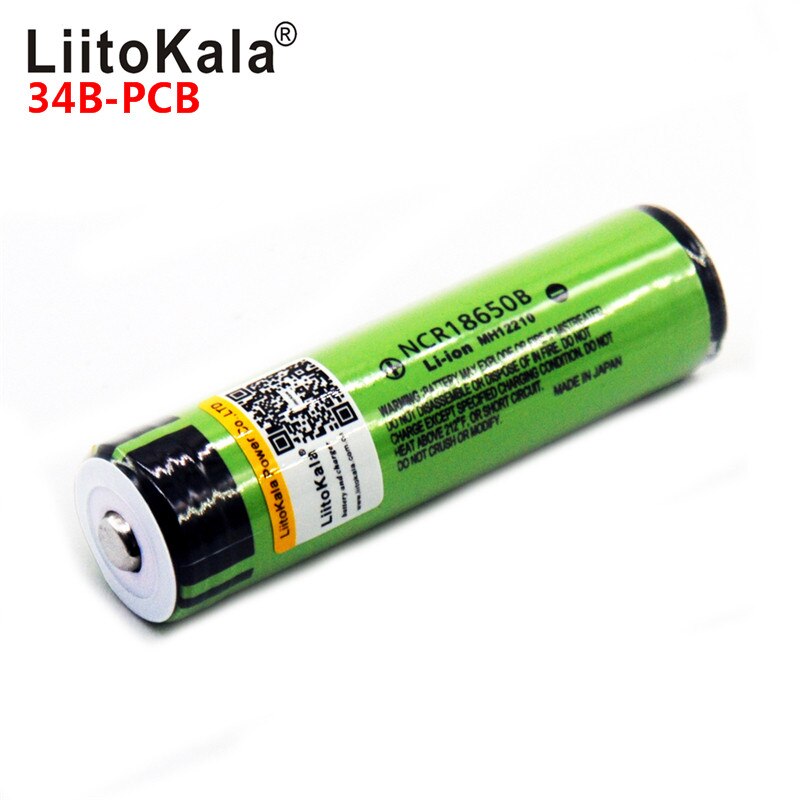 Original LiitoKala Protected 100% Original NCR18650B 18650 Rechargeable battery 3400 mAh with 3.7V For Flashlight batteries